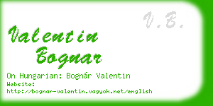 valentin bognar business card